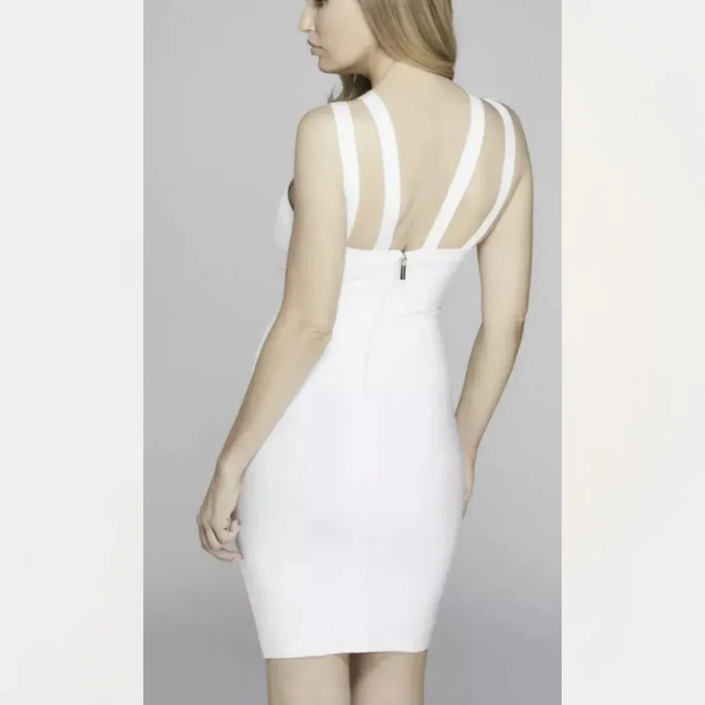 New Guess Marciano Clementine Bandage stretch Bodycon White Dress $148 S - Picture 2 of 5